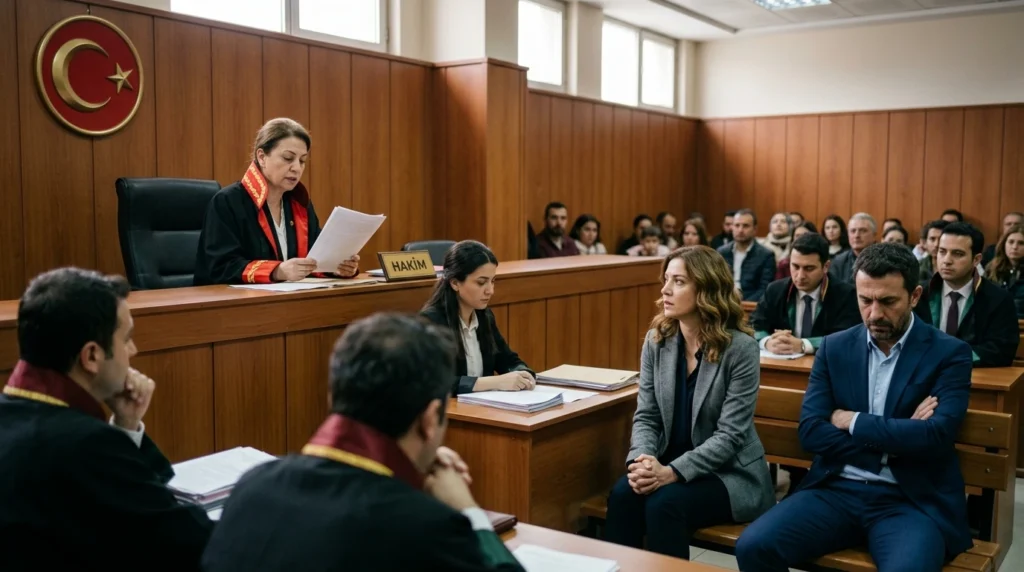 çekişmeli boşanma davası süreci, mahkeme salonunda dava anlatımı