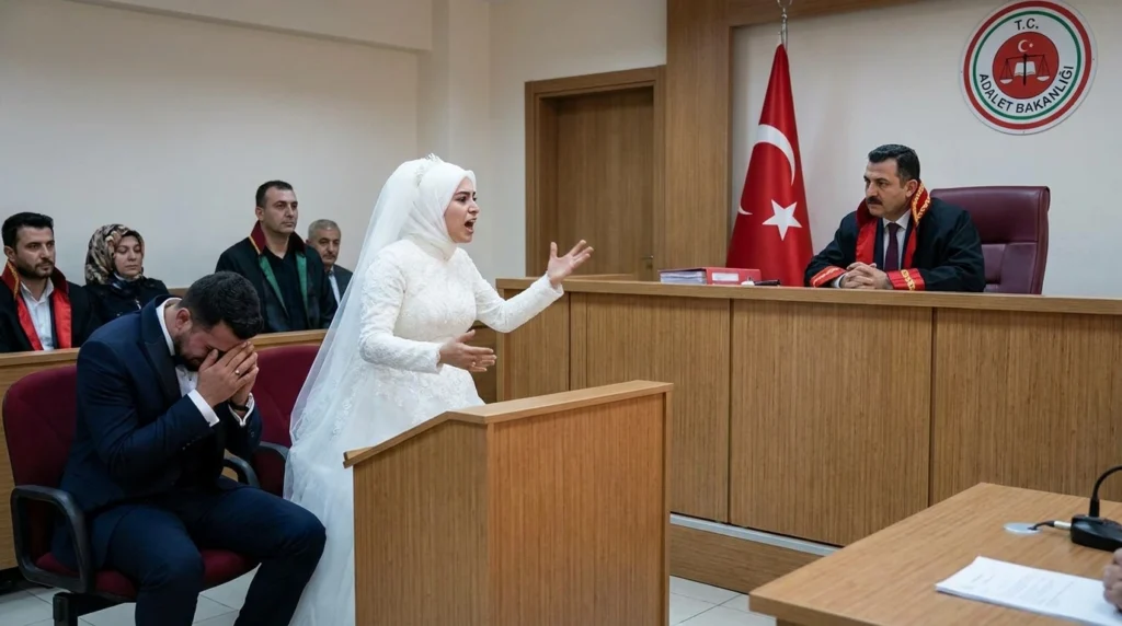 İddet müddetinin kaldırılması davası hakkında bilgi veren mahkeme salonu görseli
