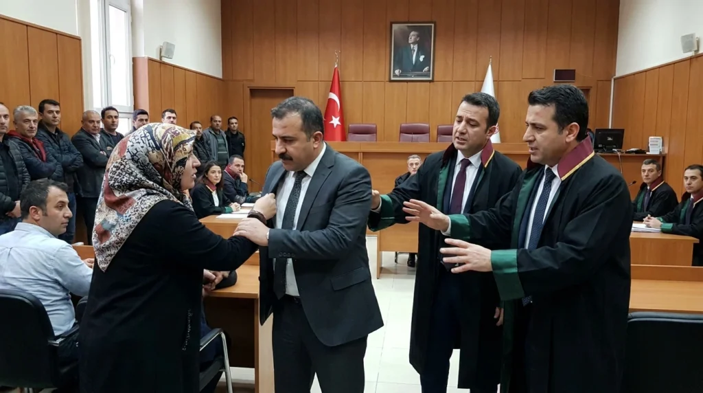 Bursa’daki modern bir hukuk ofisinde nafakanın kaldırılması davasına ilişkin dosyanın incelendiği çalışma masası